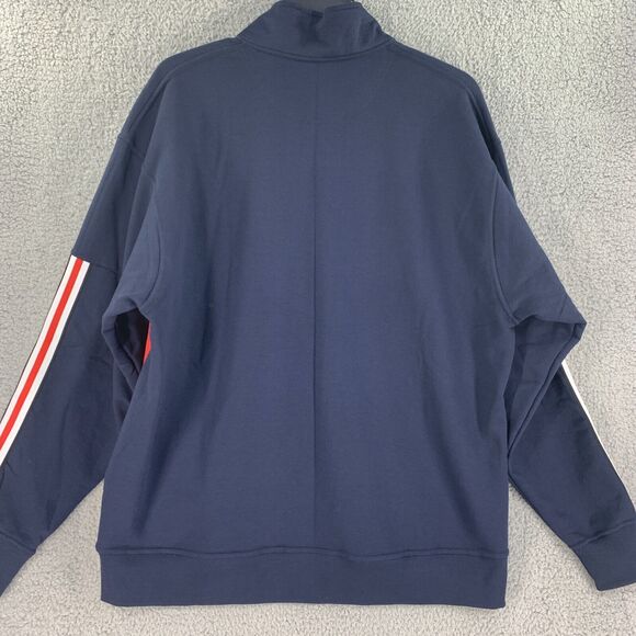 Champion Mens Sweater Jacket Full Zip Sz XL Cotton Blend Spellout Blue red - Picture 10 of 11